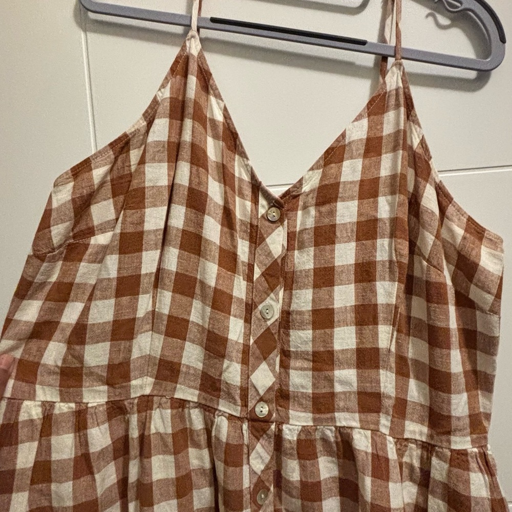 a new day Brown and Cream Checkered Maxi Dress